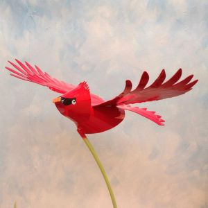 cardinal garden stake