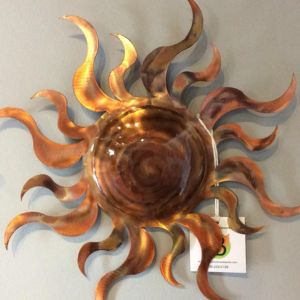 copper sun wall art