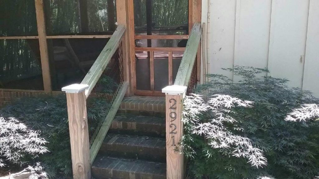 cut metal handrail panel