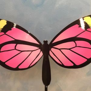 large glasswing butterfly garden stake