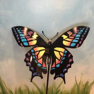 large swallowtail butterfly garden stake