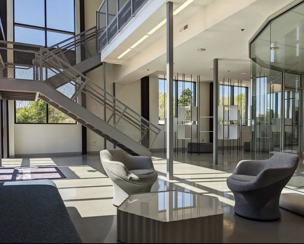 metal floating stairs