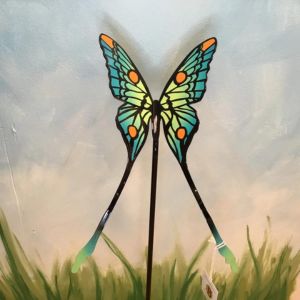 small comet moth garden stake