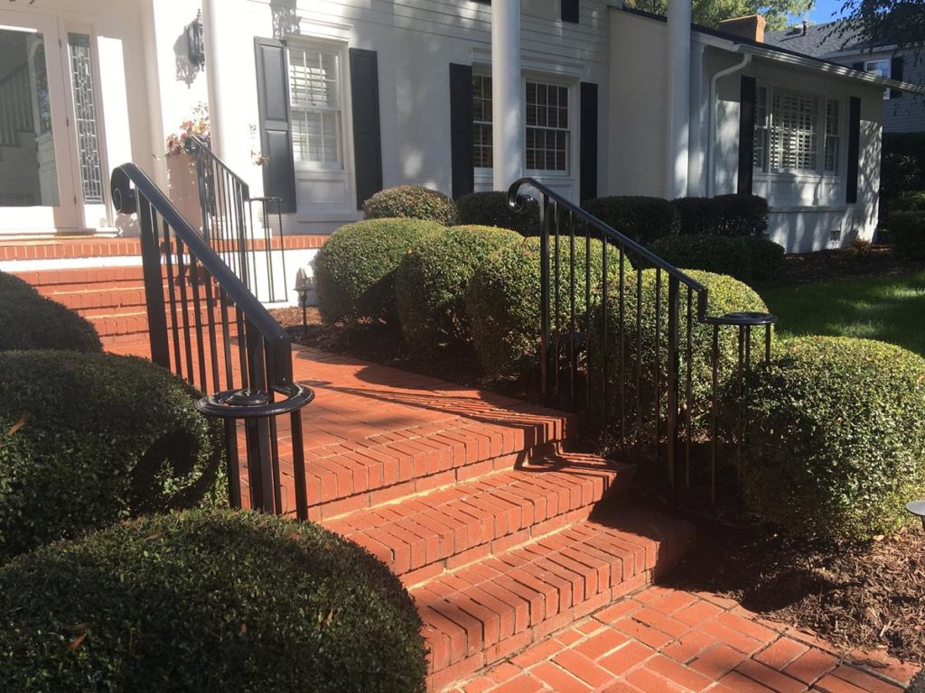 wrought iron entry handrail